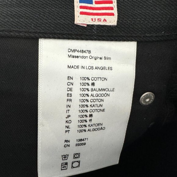 NWOT Deus Ex Machina Black Mens Messendon Selvage Denim Jeans - Picture 4 of 4